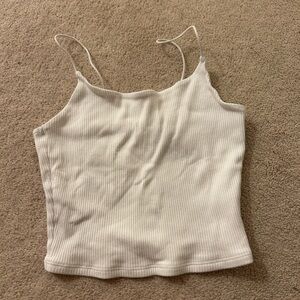 garage white cropped tank top